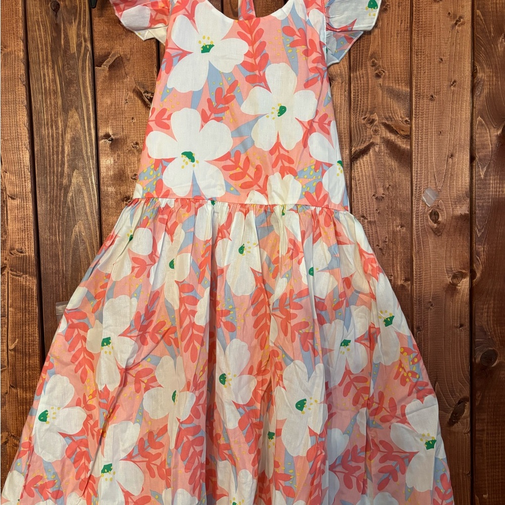 Floral Kids Dress in Pink and White